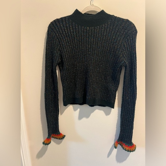 THIS!! Endless Rose sparkling + knit contrast sweater - Picture 1 of 9